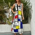 thumbnail image 5 of Mondrian Minimalist De Stijl Modern Art ? epitomegirl Sleeveless Dress chic and elegant evening dress Women's dresses, 5 of 7