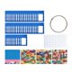 thumbnail image 1 of Bolsa organizadora de almacenamiento de 50 piezas pequeñas de diamantes de imitación con anillas para carpetas y Azul, 1 of 9