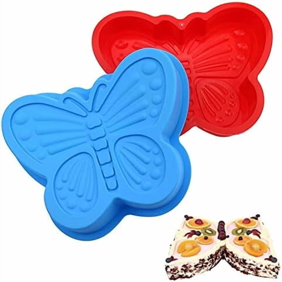 2 PACK 3D Butterfly Cake Pan Silicone Mold, Butterfly Shape Cake Pie Baking Pan Molds for Wedding Christmas Birthday Cake Baking Pan