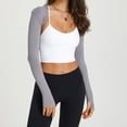 thumbnail image 2 of APEXFWDT Women's Long Sleeve Open Front Bolero Shrug Crop Top Cardigan Women Workout Cropped Shirts Sports Shrug ,Without Bra, 2 of 8