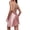 Pink, variant on Summer Sleeping Skirt For Women Lace Sleeveless Nightgowns Backless Nightshirt V-Neck Sleepshirts Solid Color Sleepwear Casual Sling Short Pajama Dress