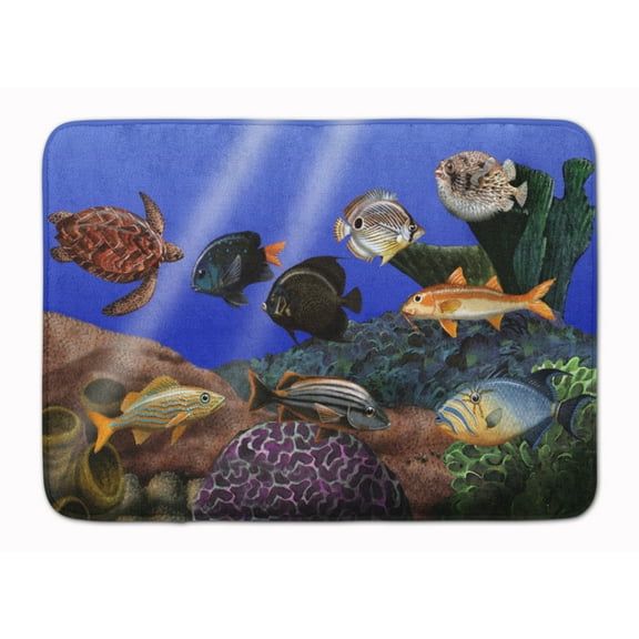 Carolines Treasures PTW2028RUG Undersea Fantasy 1 Machine Washable Memory Foam Mat 19 X 27" multicolor