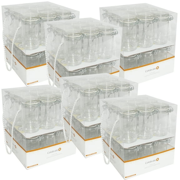 6 Packs: 18 ct. (108 total) Glass Snap-Top Favor Jars by Celebrate It Wedding