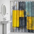 thumbnail image 5 of Abstract Color Block Shower Curtain for Bathroom Decor, Yellow Block Gradient Black Modern Waterproof Fabric Shower Curtain, 36"x72" Set with 12 Hooks, 5 of 9
