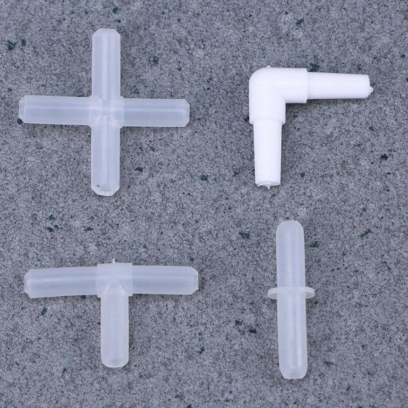 WHAMVOX 40pcs Air Connector Plastic Inline Tubing for Aquarium Fish Tank T Type Straight and Cross Shape Right Angle