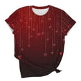 thumbnail image 4 of Womens Cute T-shirts with Love Heart Prints Loose Fit Valentines Holiday Casual Tees Plus Size Crew Neck Tops (M, Red #01), 4 of 5