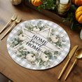 thumbnail image 2 of Sweet Home Round Braided Placemats Set of 8, Farmhouse Rustic Country Star White Pumpkin Gingham Heat Insulation Place Mats Washable Non-Slip Table Mats for Kitchen Dining Party, 15 Inches, 2 of 9