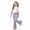 Purple, variant on Letdown Stylish Girls Outfits Casual Bow Print Top and Flared Leg Pants for Toddler and Kids Outdoor Activities Everyday Wear Comfortable Summer and Play Short Sleeves Pant Back To School Size 5-14Y