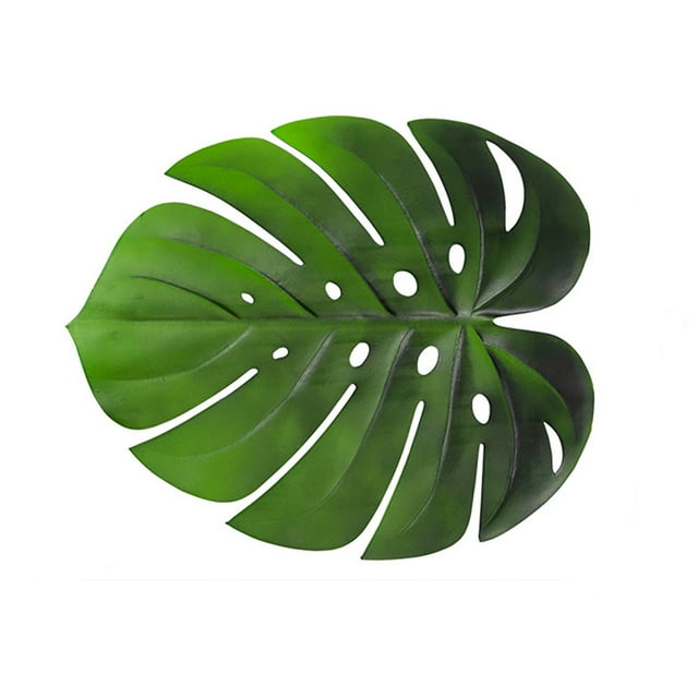 Alfombrilla antideslizante con diseño de hojas de palma tropical en color verde - Ideal para mesa de comedor, cocina o picnic (39x46cm)