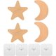 thumbnail image 1 of Piezas Ganchos de Pared de Madera, Ganchos de Pared para Niños, Perchero de Pared, Ganchos Autoadhesivos para Decoración de Pared para Armario, Cocina, Baño, Dormitorio - Forma de Estrellas y Luna/4, 1 of 5