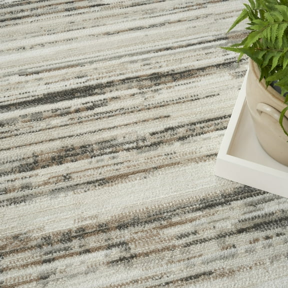 HomeRoots 553153 9 x 12 ft. Abstract Distressed Modern Area Rug - Cream