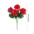 thumbnail image 3 of QuanTara 13in Artificial Flower Bouquet Red, Fake Flowers Home Decor, Realistic Plastic Greenery Arrangement for Vase, Wedding, Party, Indoor Decoration, 3 of 8