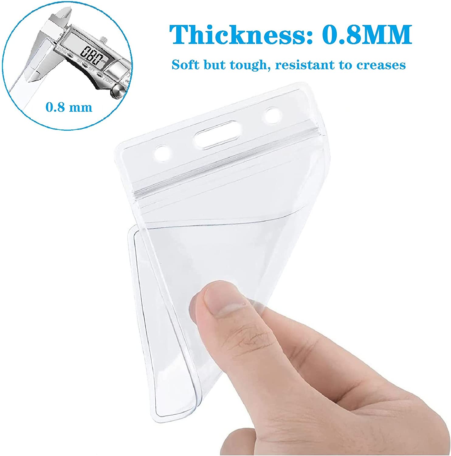 120 Pack Name ID Badge Holder-Plastic Badge Holder for Lanyard, Vertical Extra Thick 3.9" x 2.7" Waterproof Name tag Holder for School/Office/Hospital/Exhibition/Party/Badge Swipe Cards or Credit