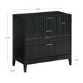 thumbnail image 4 of Nathan James Jasper 3 Drawer Dresser, Bohemian Fluted Dresser, Solid Wood Dresser for Nursery, Small Dresser for Bedroom, Black Oak, 4 of 6