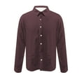 thumbnail image 4 of HaiMao Men's Muscle Dress Shirts Clearance Solid Long Sleeve Business Casual Button Down Shirt Slim Fit Stretch Athletic Fit Shirt Brown 12(XL), 4 of 5