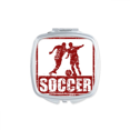 thumbnail image 1 of Red Football Player Grab Football Square Mirror Portable Compact Pocket Makeup Double Sided Glass, 1 of 3