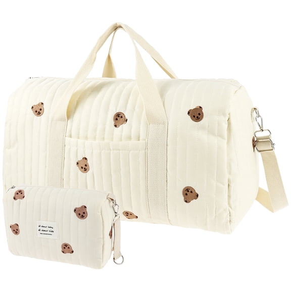 Hospital Bag for Labor and Delivery, 2Pcs Diaper Bag Tote with Shoulder Strap, Large Capacity Maternity Duffel Bag Set for Travel and Newborn Essentials