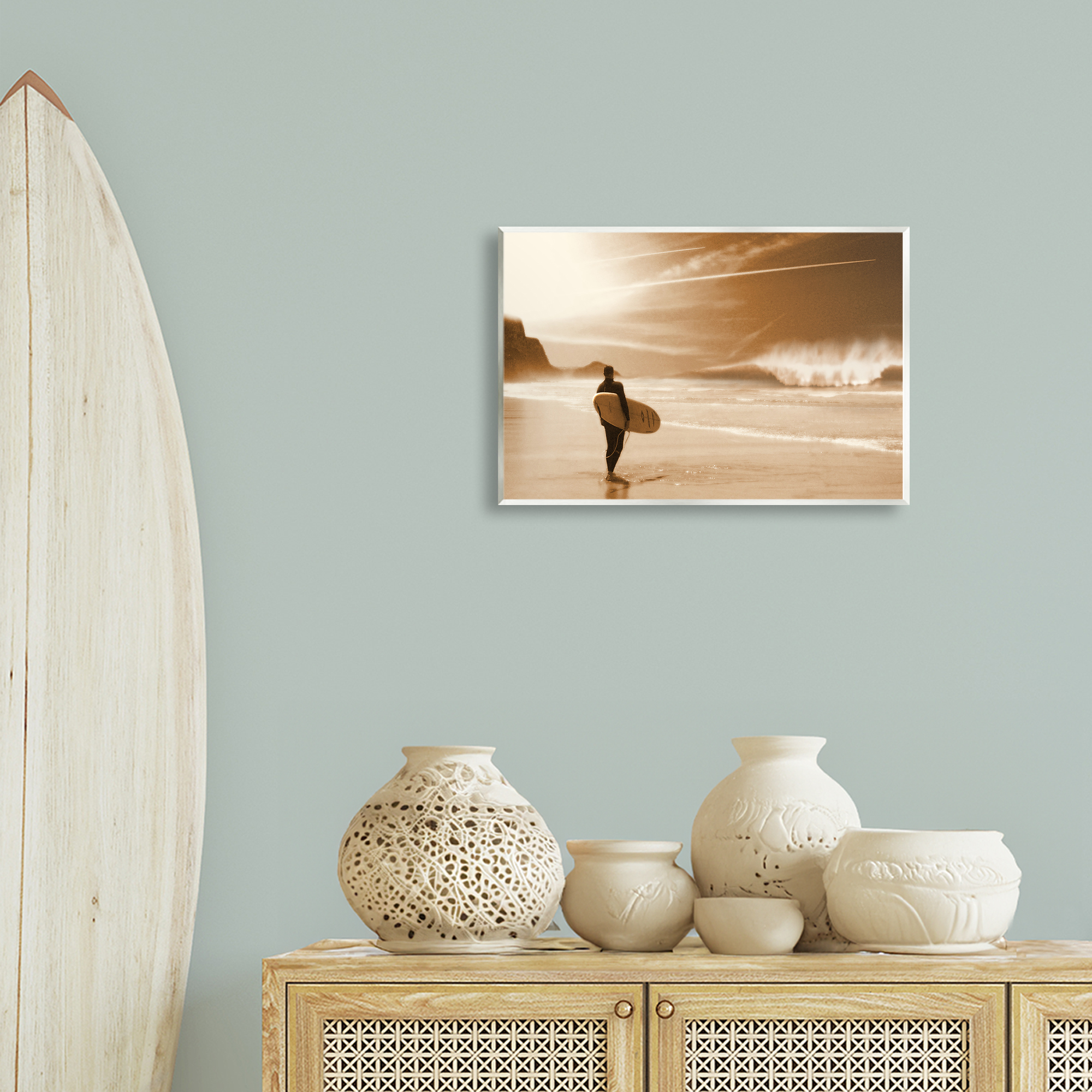 Stupell Industries Out Of The Sun Surfer Coastal Photography Unframed Art Print Wall Art, 19 x 13