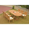 thumbnail image 5 of Grade-A Teak Dining Set: 6 Seater 7 Pc: 94" Mas Oval Trestle Leg Table And 6 Leveb Stacking Arm Chairs Outdoor Patio WholesaleTeak #WMDSWVm, 5 of 6