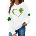 thumbnail image 2 of Eiyaclvo Womens St. Patrick's Day Sweatshirts Shamrock Love Heart Graphic Sweatshirts Crewneck Long Sleeve Pullover Tops Irish Festival Sweat Shirts, 2 of 5