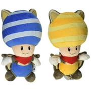Little Buddy Mario Plush Doll Set of 2 - Flying Squirrel Blue Toad & Yellow Toad