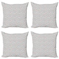 thumbnail image 1 of Abstract Throw Pillow Cushion Case Pack of 4, Contemporary and Colorful Pattern of Scribbled Round Blots on Plain Backdrop, Modern Accent Double-Sided Print, 4 Sizes, White Multicolor, by Ambesonne, 1 of 2