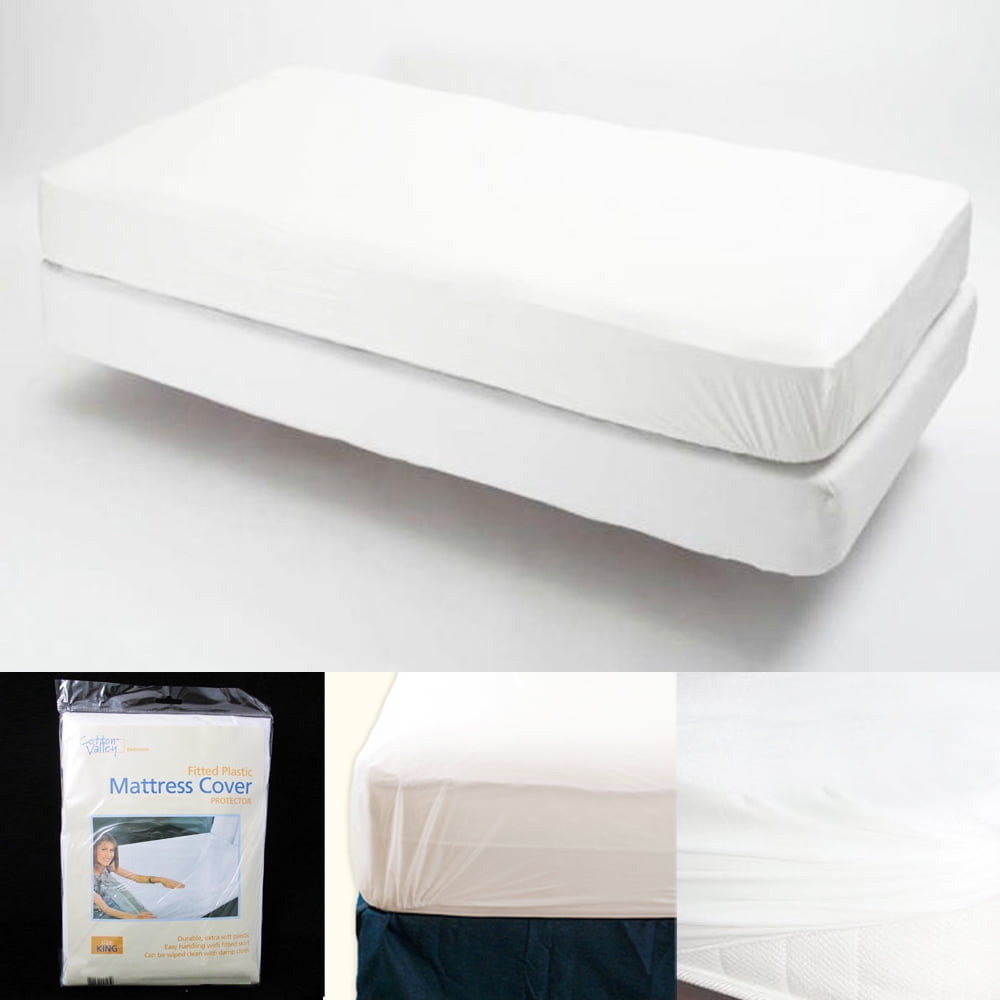 King Size Fitted Mattress Cover Vinyl Waterproof Bug Allergy Protector