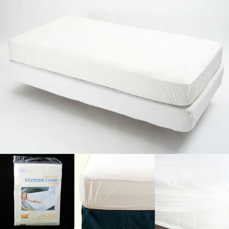 King Size Fitted Mattress Cover Vinyl Waterproof Bug Allergy Protector Bed New