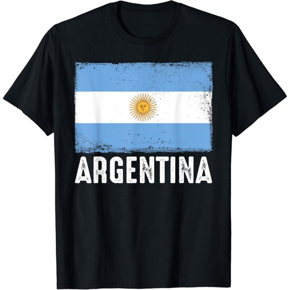 Argentina Flag Football Vintage Fan Soccer Team Lover T-Shirt