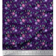 thumbnail image 1 of Soimoi Cotton Duck Fabric Leaves & Periwinkle Floral Printed Craft Fabric by the Yard 42 Inch Wide, 1 of 1