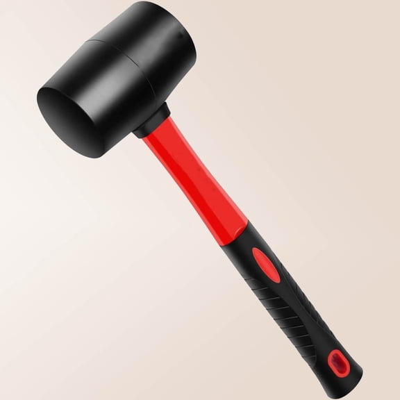 Rubber Mallet Hammer, Fiberglass Handle, for Flooring, Tent Stakes, Woodworking, Camping, Soft Blow Tasks without Damage