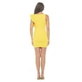 thumbnail image 4 of Yellow Large Size Women's Sleeveless Mini Cocktail Dress, One Shoulder Ruffle Bodycon Sexy Going Out Party, Spring Summer 2024, 4 of 6