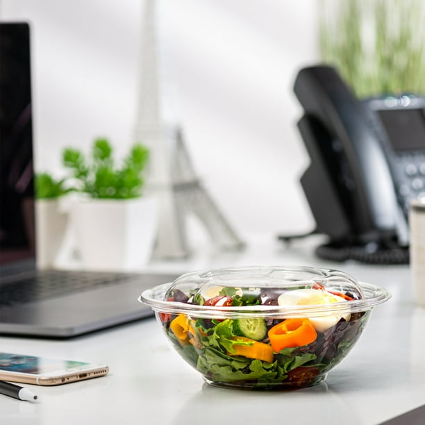 ● saladbowls ● CLING BAG ★25SS Comfy Package 24 Oz Disposable Salad Bowls with Lids, Meal