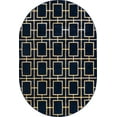 thumbnail image 2 of Rugs.com Marilyn Monroe™ Glam Trellis Collection Rug – 4' x 6' Oval Navy Blue Gold Medium Rug Perfect For Living Rooms, Large Dining Rooms, Open Floorplans, 2 of 8