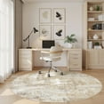 thumbnail image 5 of UERMEI 8'x8' Round Area Rugs for Living Room, Washable Non Slip Indoor Rug for Bedroom Home Decor Carpets, Modern Abstract Printed Carpet, Gray Gold, 5 of 7