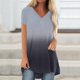 thumbnail image 1 of Puntoco - Blusa holgada de manga corta con cuello en V y estampado degradado a la moda para mujer Puntoco Puntoco-1556, 1 of 5