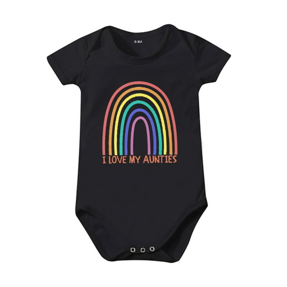 Landzoo Baby Clothing Toddler Clothes Rainbow Print I LOVE MY ANTIES Baby Playsuit For 0 To 24 Months Baby Cozy Cute Baby Clothes