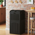thumbnail image 2 of Homall Homes & Gardens Patio 30 Gallon Patio Trash Can Plastic Kitchen Garbage Can,Black, 2 of 7
