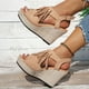 thumbnail image 4 of MKLEKYY Sandalias Antiderrapantes para Mujer, Sandalias de Mujer de Moda, Zapatos Casuales de Cuña Con Plataforma y Punta Abierta Con Diseño de Borlas Bohemias para Uso Diario En Verano., 4 of 4
