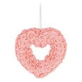 thumbnail image 2 of christmas wreaths for front door Valentine's Day Decoration Foam Flower Rose Wreath Front Door Wreath Wedding Wreath Heart Shaped Wreath Artificial Simulation Rose Wedding Engagement Pendant, 2 of 9