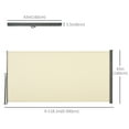 thumbnail image 3 of Outsunny 118" x 63" Retractable Side Awning Folding Privacy Screen Cream White, 3 of 10