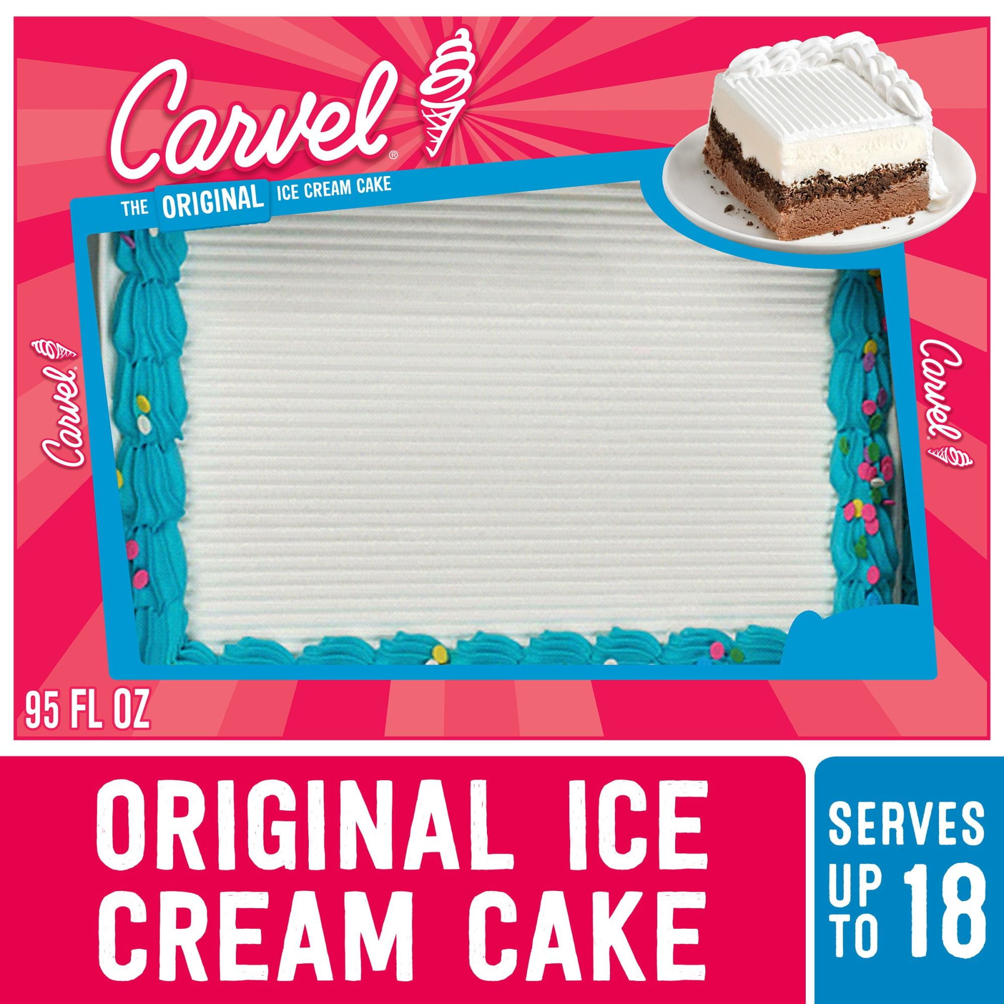 Carvel Ice Cream Cake Chocolate And Vanilla Ice Cream Serves 24 Walmart Com Walmart Com