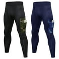 thumbnail image 1 of Pack de 2 pantalones de compresión para hombre, secado rápido, deportes, fitness, entrenamiento, 1 of 7