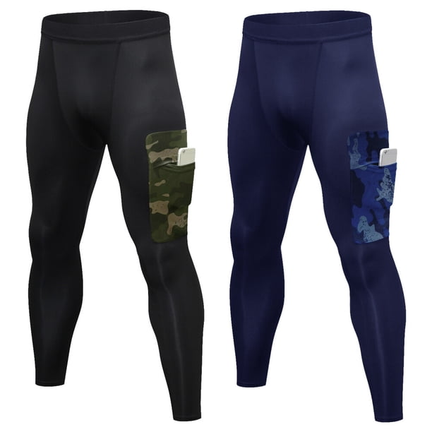 TFixol Paquete de 2 pantalones de compresión para hombre, secado rápido, deportes, entrenamiento físico