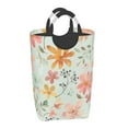 thumbnail image 2 of XMXT Large Collapsible Laundry Hamper, Flowers Petals Pattern Design Laundry Basket with Aluminum Handle, 50L Green, 2 of 7