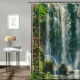 thumbnail image 2 of Orinice Waterfall shower curtain tropical forest leafy plants falling water flowers plants lake natural landscape creative window scenery home bathroom polyester fabric 60x72, 2 of 7