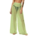 thumbnail image 2 of Pincandy Women See Through Sheer Mesh Pants Beach Swimsuit Bikini Bottom Cover up Party Club Elastic High Waist Wide Leg Pants, 2 of 7