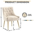 thumbnail image 5 of SEYNAR Elegant Tufted Upholstered Dining Chairs Set of 6, Velvet Accent Chair for Dining Room(Beige), 5 of 8