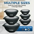 thumbnail image 6 of Bakken Master 12 Piece Plastic Nesting Bowls with Lids - Mixing Bowls Set includes 6 Prep Bowls and 6 Lids, BPA-Free, Reusable Meal Prep Containers, Microwave, Freezer & Dishwasher Safe, Gray, 6 of 9