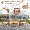 thumbnail image 2 of Topcobe 4 Pieces Outdoor Furniture Set with Stable Acacia Wood Frame, Patio Furniture Sets, Beige, 2 of 6